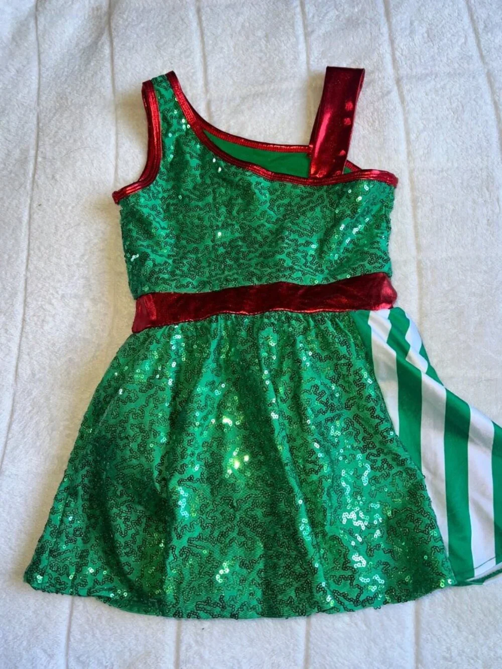 iEFiEL girls dress size 6 Christmas green red tutu sparkle bow ballerina